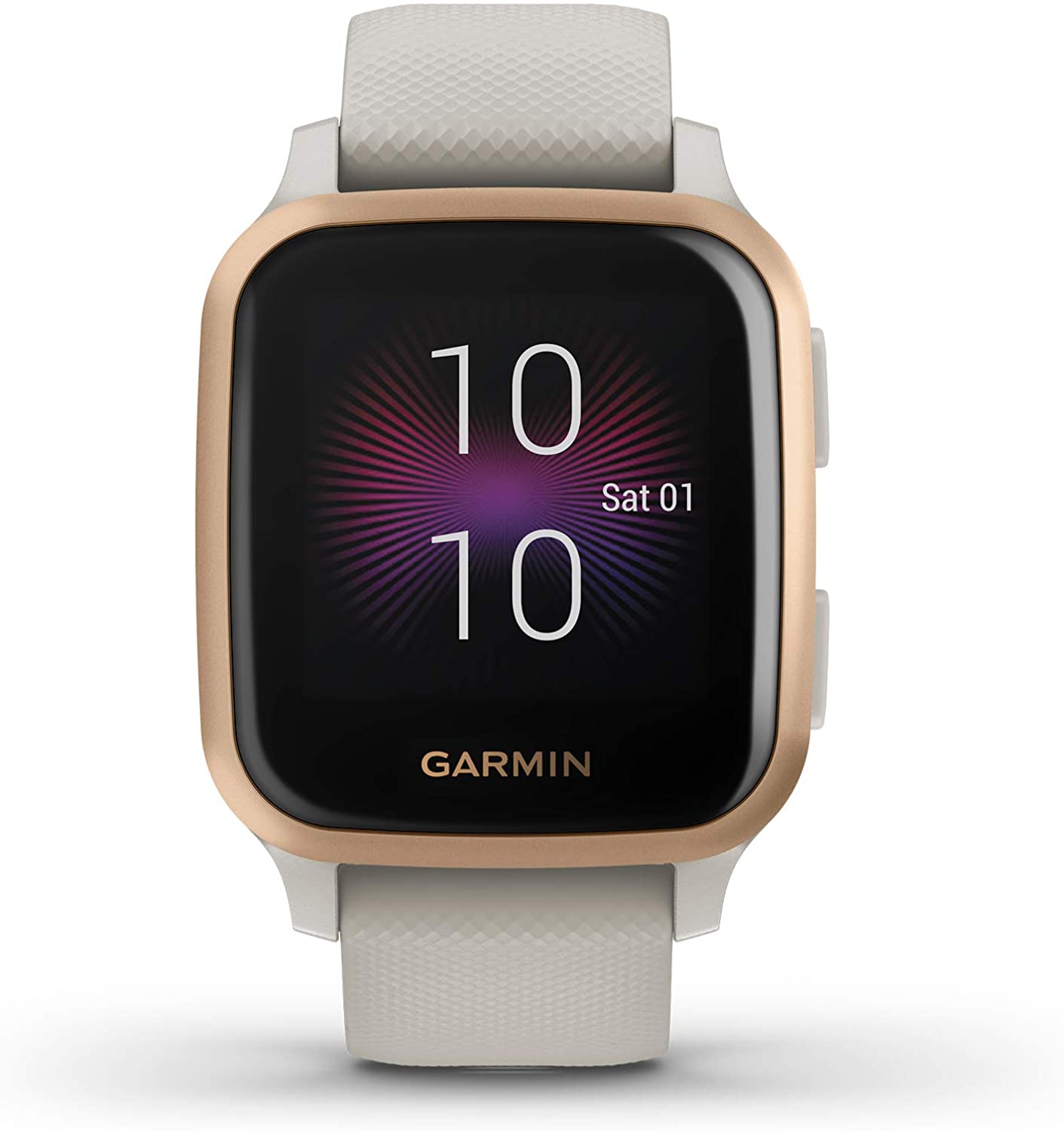 Garmin Venu Sq Music, GPS Smartwatch with Bright Touchscreen Display, Features Music and Up to 6 Days of Battery Life, Light Gold and Navy Blue