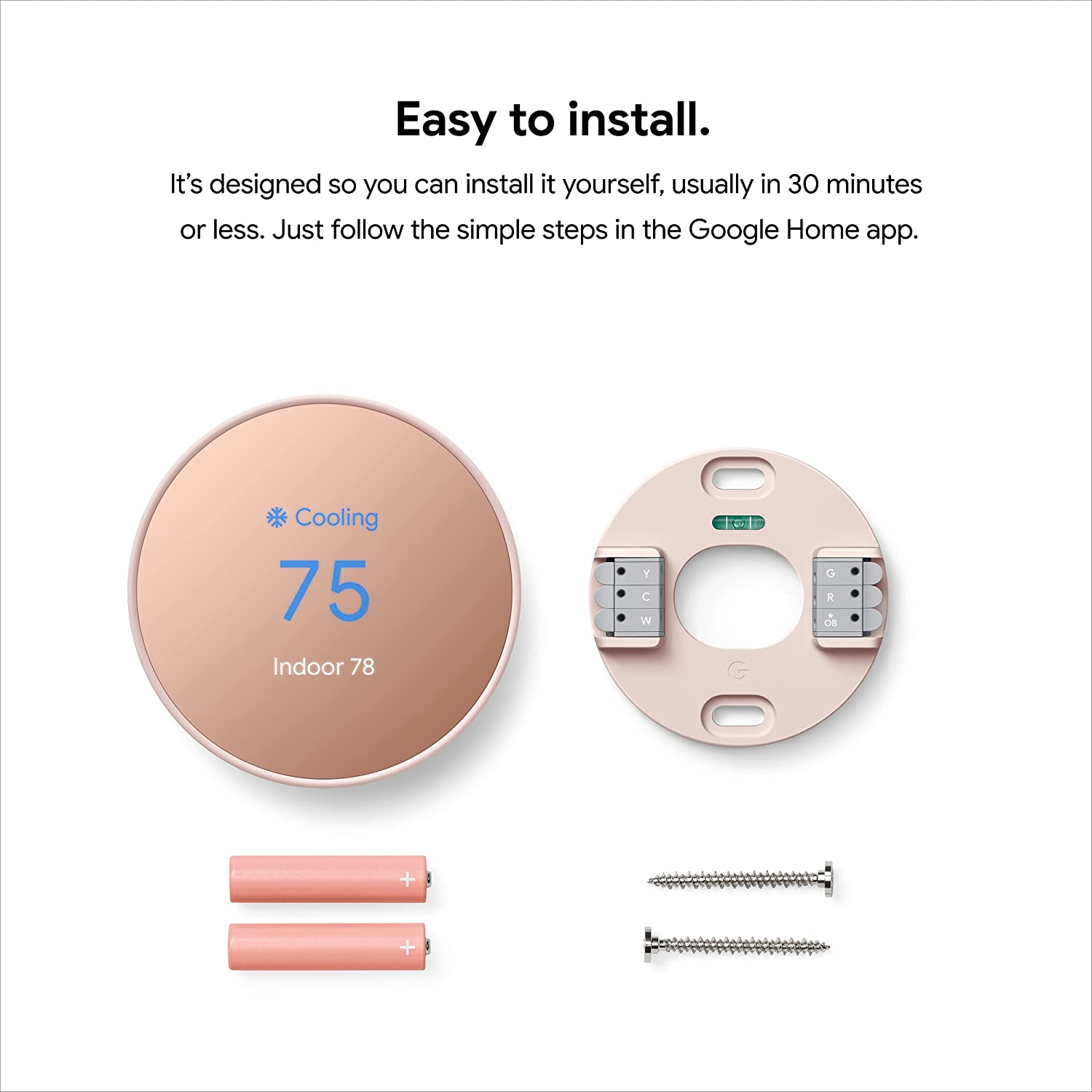 Google Nest Thermostat - Smart Thermostat for Home - Programmable Wifi Thermostat - Snow...