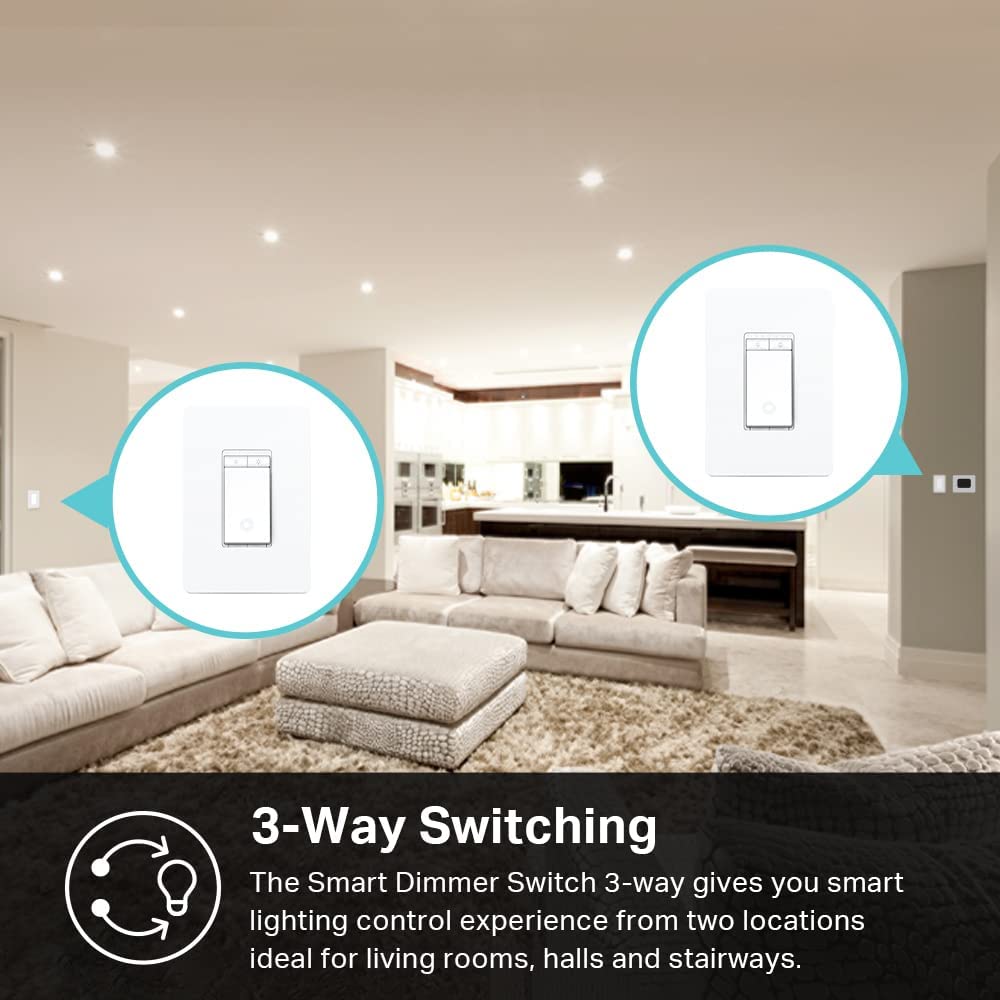 Kasa Smart 3 Way Dimmer Switch KIT, Dimmable Light Switch Compatible with Alexa, Google Assistant and SmartThings, Neutral Wire Needed, 2.4GHz, ETL Certified, No Hub Required (KS230 KIT) , White...