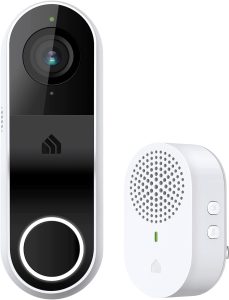 Kasa Smart Video Doorbell Camera Hardwired w/Chime, 3MP 2K Resolution, 2-Way Audio, Real-Time Notification, Cloud & SD Card Storage, Alexa & Google Assistant Compatible (KD110), White, Black...