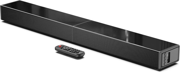 LARKSOUND 2.1 CH Soundbar with Built-in Subwoofer, 31 Inch Sound Bar for TV with Bluetooth/HDMI ARC/Optical/AUX/USB Connections