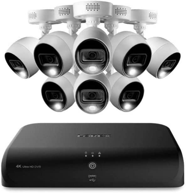 Lorex 4K 2TB Wired Security System with 6 Active Deterrence Cameras, DVR Power Adapter, Channel-8/16 Channels, HD Analog and Voice Controller