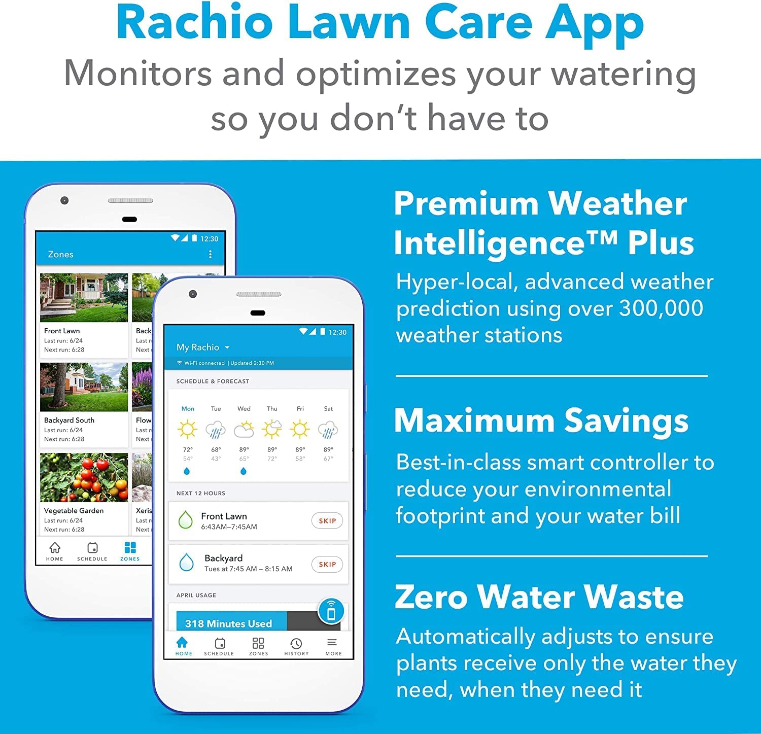 Rachio 3: 8 Zone Smart Sprinkler Controller (Simple Automated Scheduling + Local Weather Intelligence. Save Water w/ Rain, Freeze & Wind Skip), App Enabled, Works w/ Alexa, Fast & Easy Install...