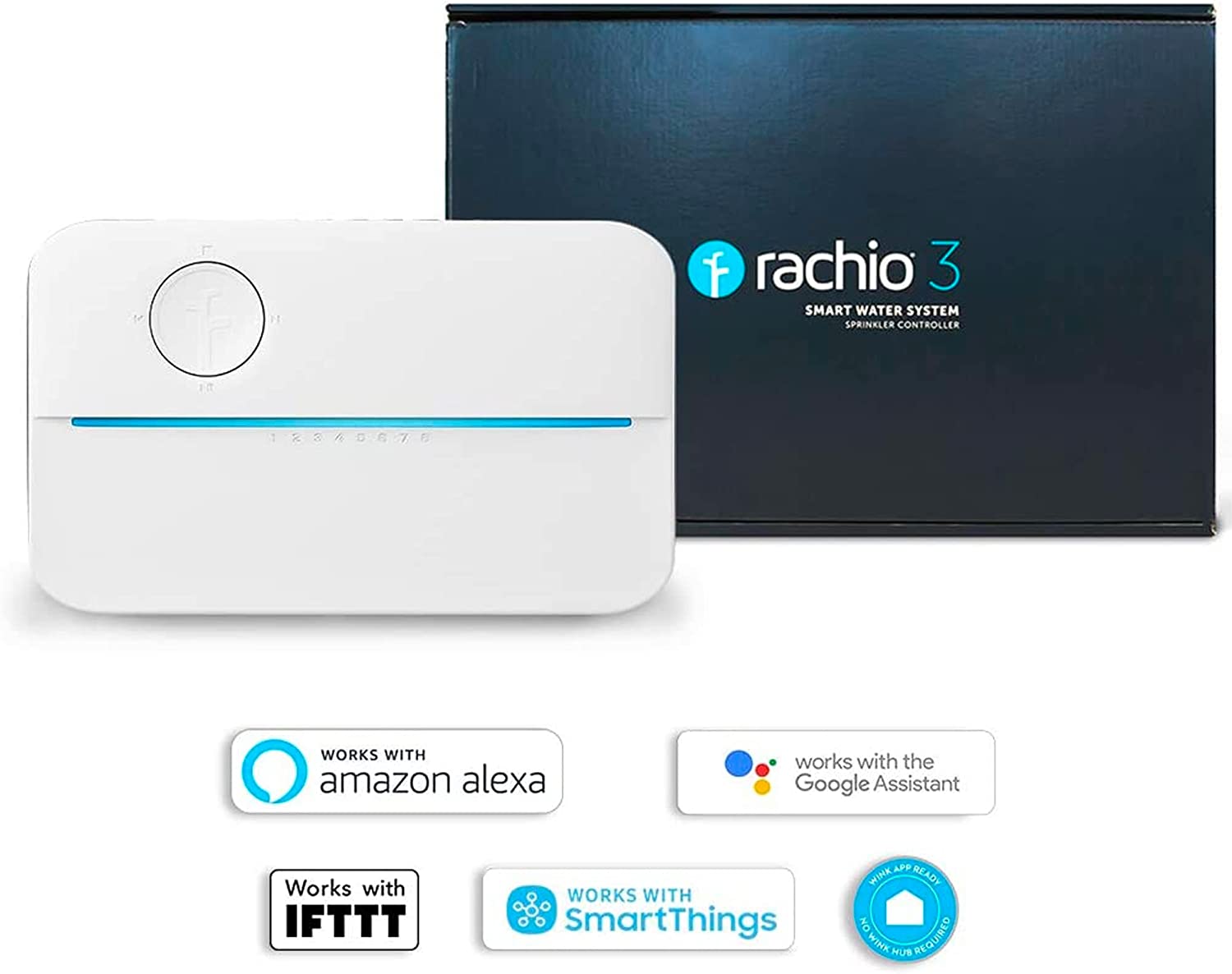 Rachio 3: 8 Zone Smart Sprinkler Controller (Simple Automated Scheduling + Local Weather Intelligence. Save Water w/ Rain, Freeze & Wind Skip), App Enabled, Works w/ Alexa, Fast & Easy Install...