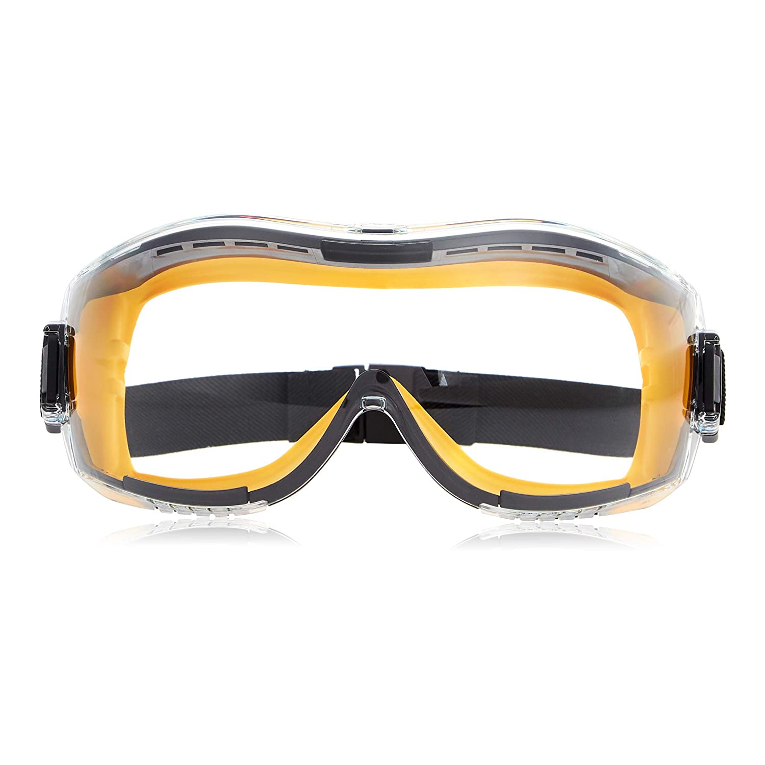 Amazon Basics Safety Goggle - Anti-Fog, Clear Lens and Elastic Headband, 2-Count