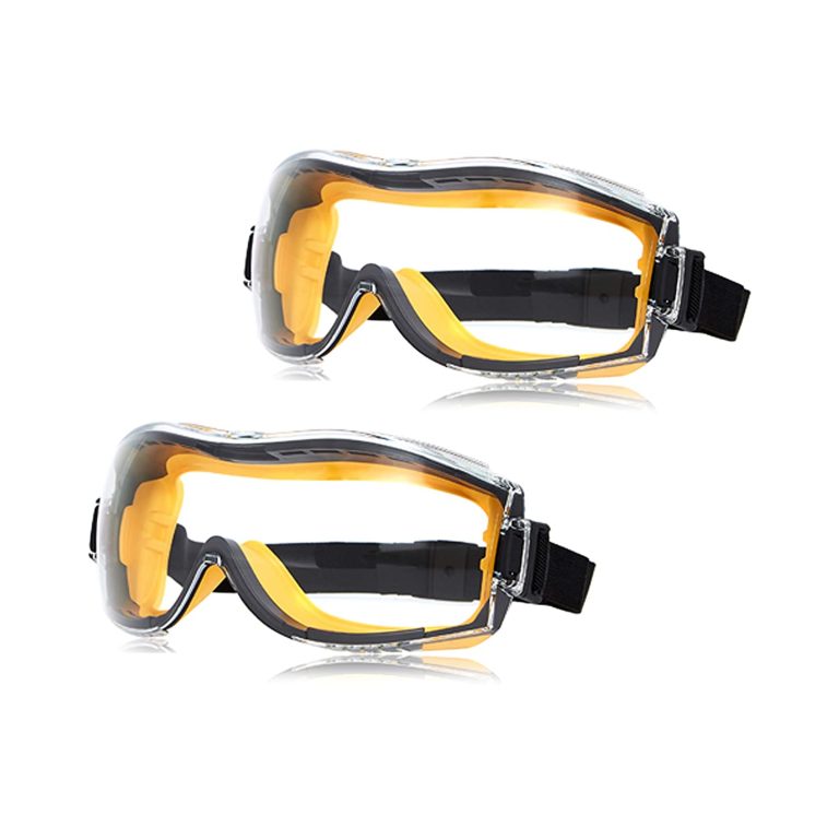 Amazon Basics Safety Goggle – Anti-Fog, Clear Lens and Elastic Headband, 2-Count