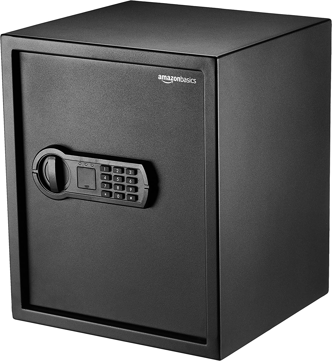 Amazon Basics Steel Home Security Safe with Programmable Keypad - Secure Documents, Jewelry, Valuables - 1.8 Cubic Feet, 13.8 x 13 x 19.7 Inches, Black