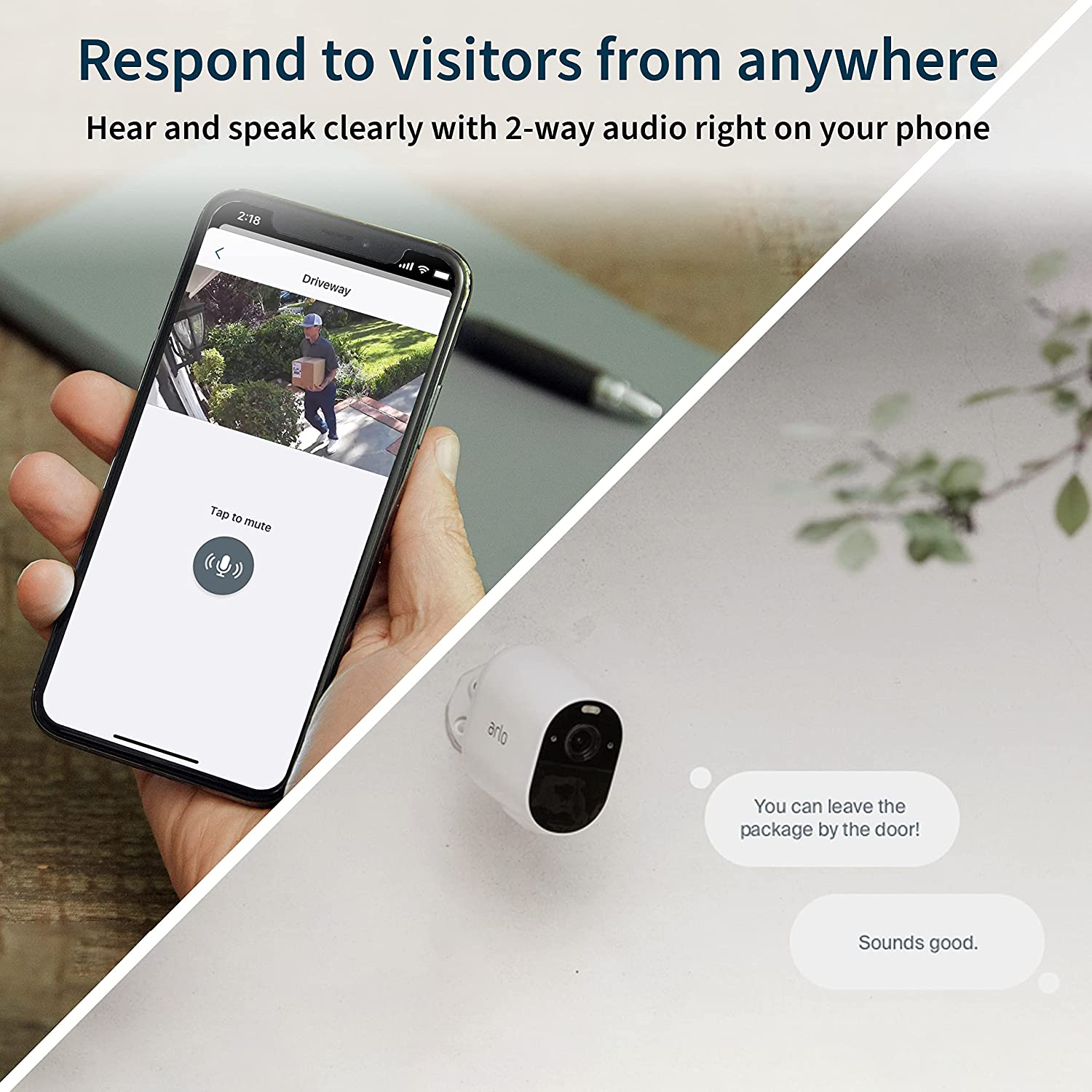 Arlo Essential Spotlight Camera - 1 Pack - Wireless Security, 1080p Video, Color Night Vision, 2 Way Audio, Wire-Free, Direct to WiFi No Hub Needed, Works with Alexa, White - VMC2030