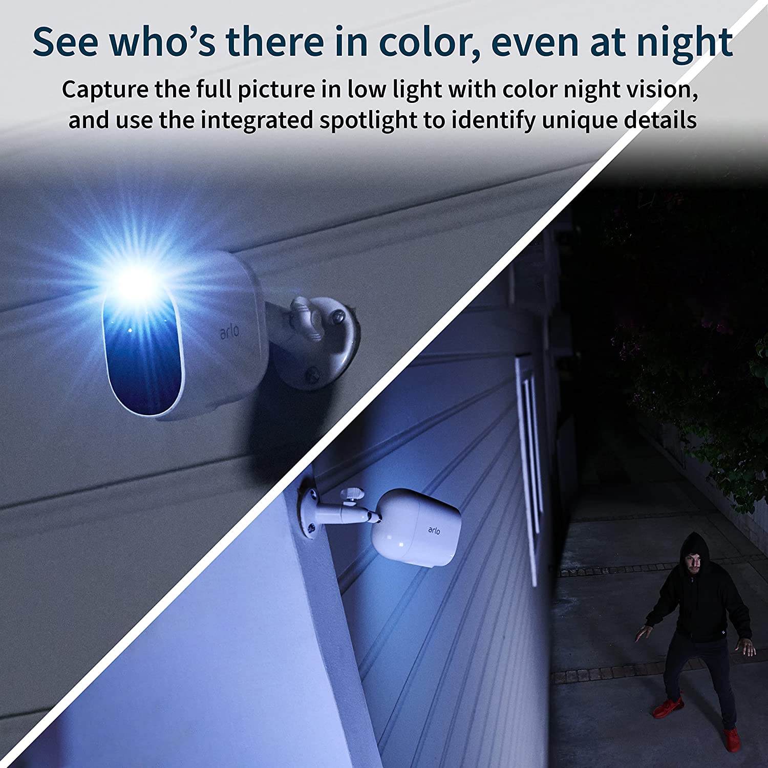 Arlo Essential Spotlight Camera - 3 Pack - Wireless Security, 1080p Video, Color Night Vision, 2 Way Audio, Wire-Free, Direct to WiFi No Hub Needed, Works with Alexa, Black - VMC2330B