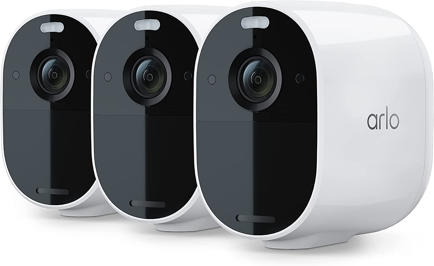 Arlo Essential Spotlight Camera - 3 Pack - Wireless Security, 1080p Video, Color Night Vision, 2 Way Audio, Wire-Free, Direct to WiFi No Hub Needed, Works with Alexa, Black - VMC2330B