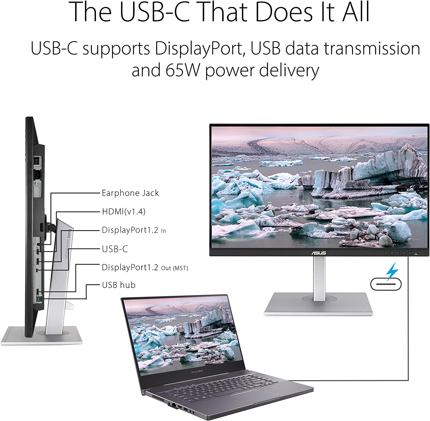 ASUS ProArt Display 32” 4K HDR Computer Monitor (PA32UCR-K) - IPS, 1000nits, ΔE < 1, 98% DCI-P3, 99.5% Adobe RGB, USB-C, HDMI, X-rite i1 Calibrator, Compatible with Laptop & Mac Monitor