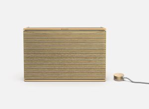 Bang & Olufsen Beosound Level Portable Wi-Fi Multiroom Speaker, Gold Tone/Light Oak