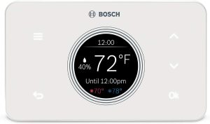 Bosch Thermotechnology BCC50 Wi-Fi Thermostat-Works with Alexa and Google Assistant, All-in-One, Touch Screen, Safety Control, Smart Home, White