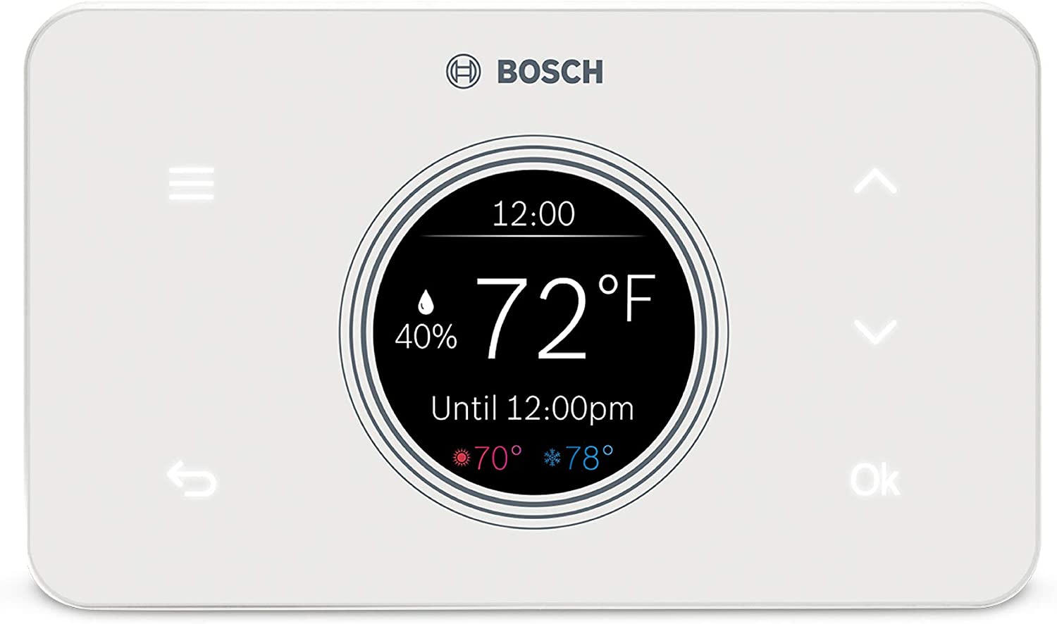 Bosch Thermotechnology BCC50 Wi-Fi Thermostat-Works with Alexa and Google Assistant, All-in-One, Touch Screen, Safety Control, Smart Home, White