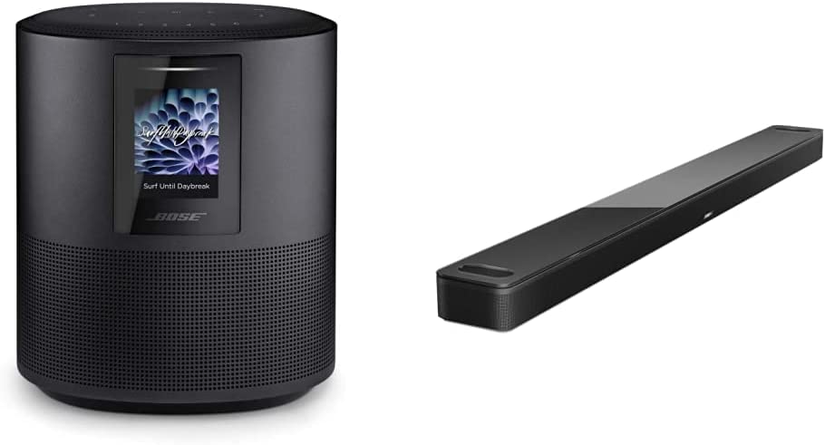 Bose Home Speaker 500: Smart Bluetooth Speaker with Alexa Voice Control Built-in, Black & Smart Soundbar 900 Dolby Atmos with Alexa Built-in, Bluetooth connectivity - Black