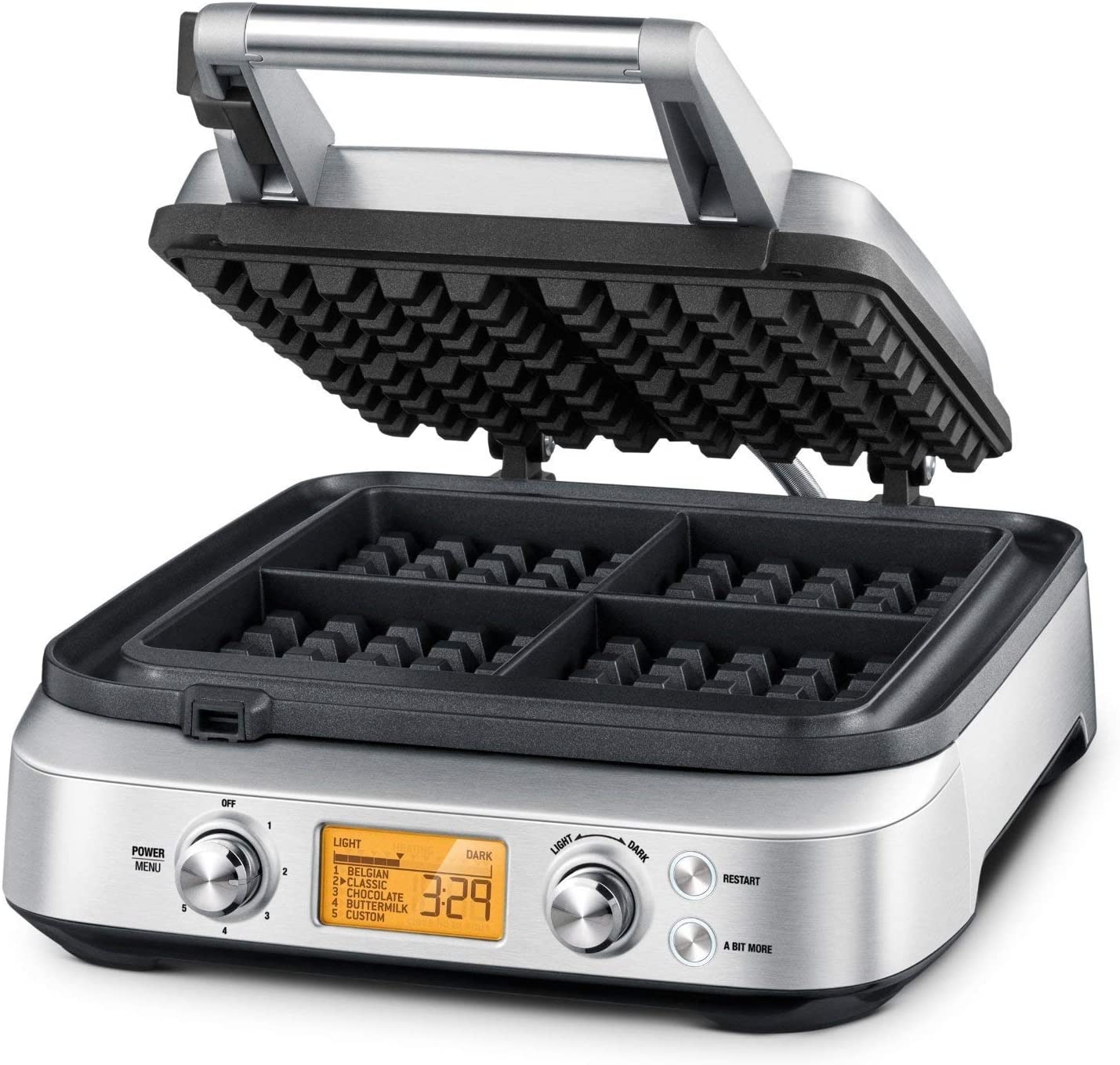 Breville BWM640XL Smart 4-Slice Waffle Maker, Silver