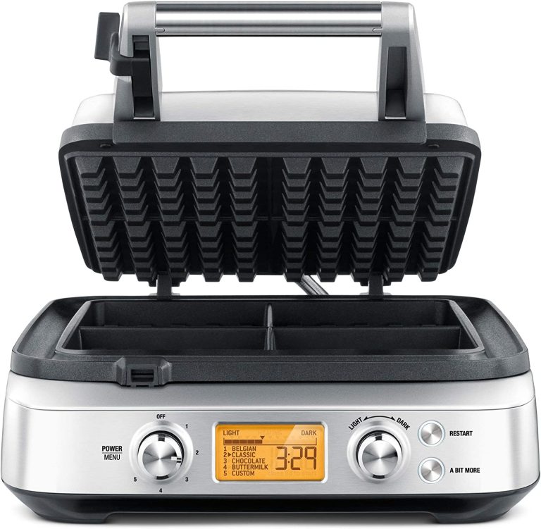 Breville BWM640XL Smart 4-Slice Waffle Maker, Silver