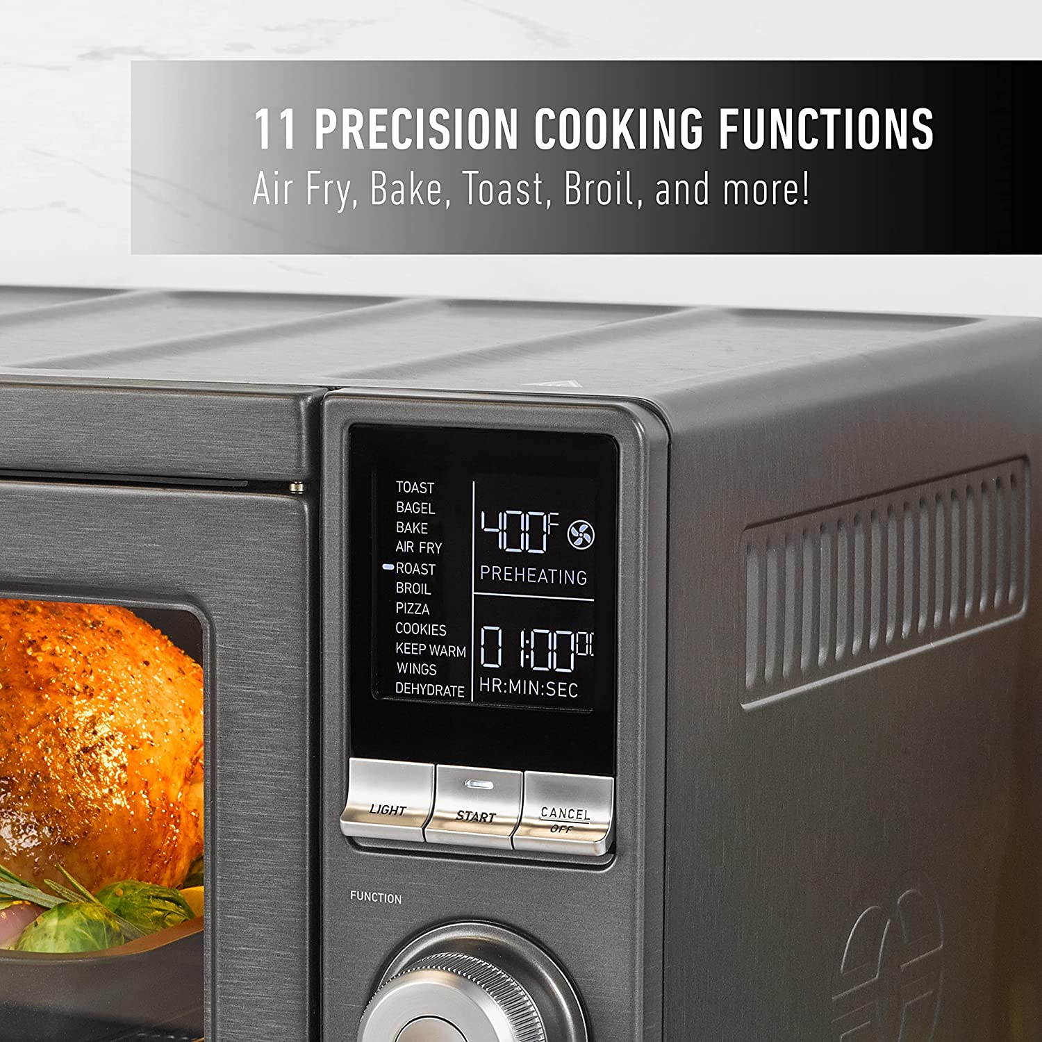 Calphalon Air Fryer Oven, 11-in-1 Toaster Oven Air Fryer Combo, 26.4 QT/25 L, Fits 12