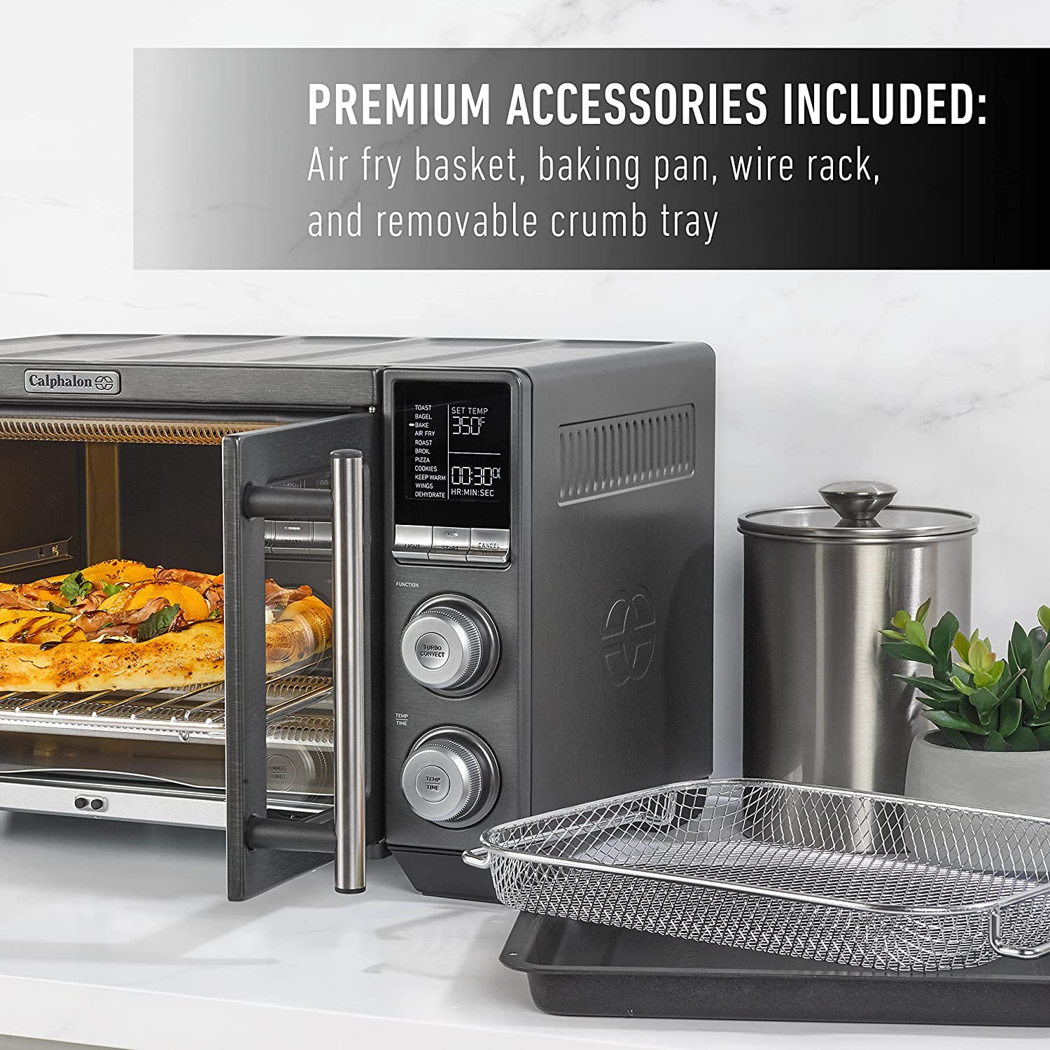 Calphalon® Performance Countertop French Door Air Fryer Oven, 11-in-1 Convection Toaster Oven