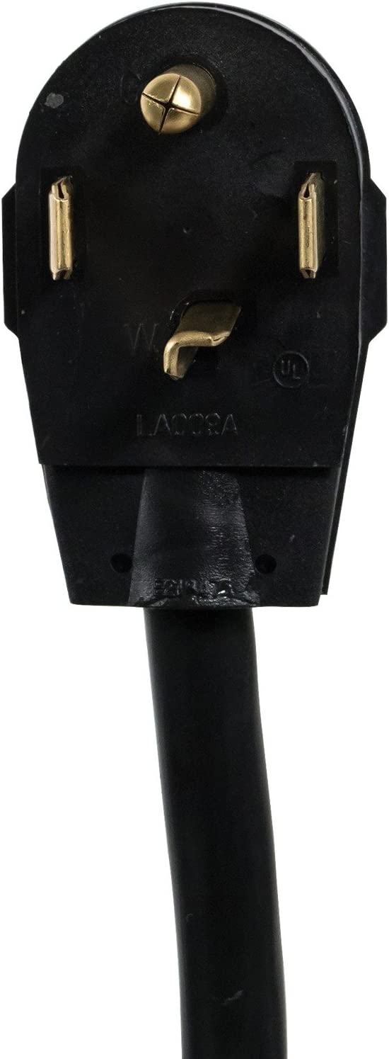 Certified Appliance Accessories 30-Amp Appliance Power Cord, 4 Prong Dryer Cord, 4 Color Coded Wires with Eyelet Connectors, 5ft, Copper Wire, black (90-2022)