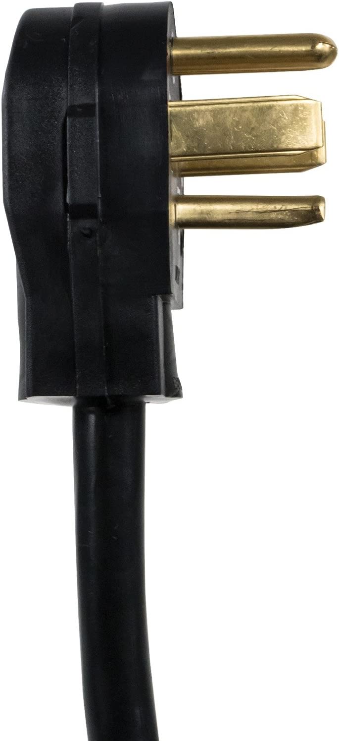 Certified Appliance Accessories 30-Amp Appliance Power Cord, 4 Prong Dryer Cord, 4 Color Coded Wires with Eyelet Connectors, 5ft, Copper Wire, black (90-2022)