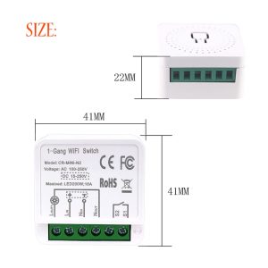 COLOROCK Mini Smart Relay WiFi Switch, DIY Smart Light Switch Module Smart Life/Tuya App, Compatible with Alexa and Google Home Smart Speakers,with Appointment Timing Function. 16A (2Pack).…
