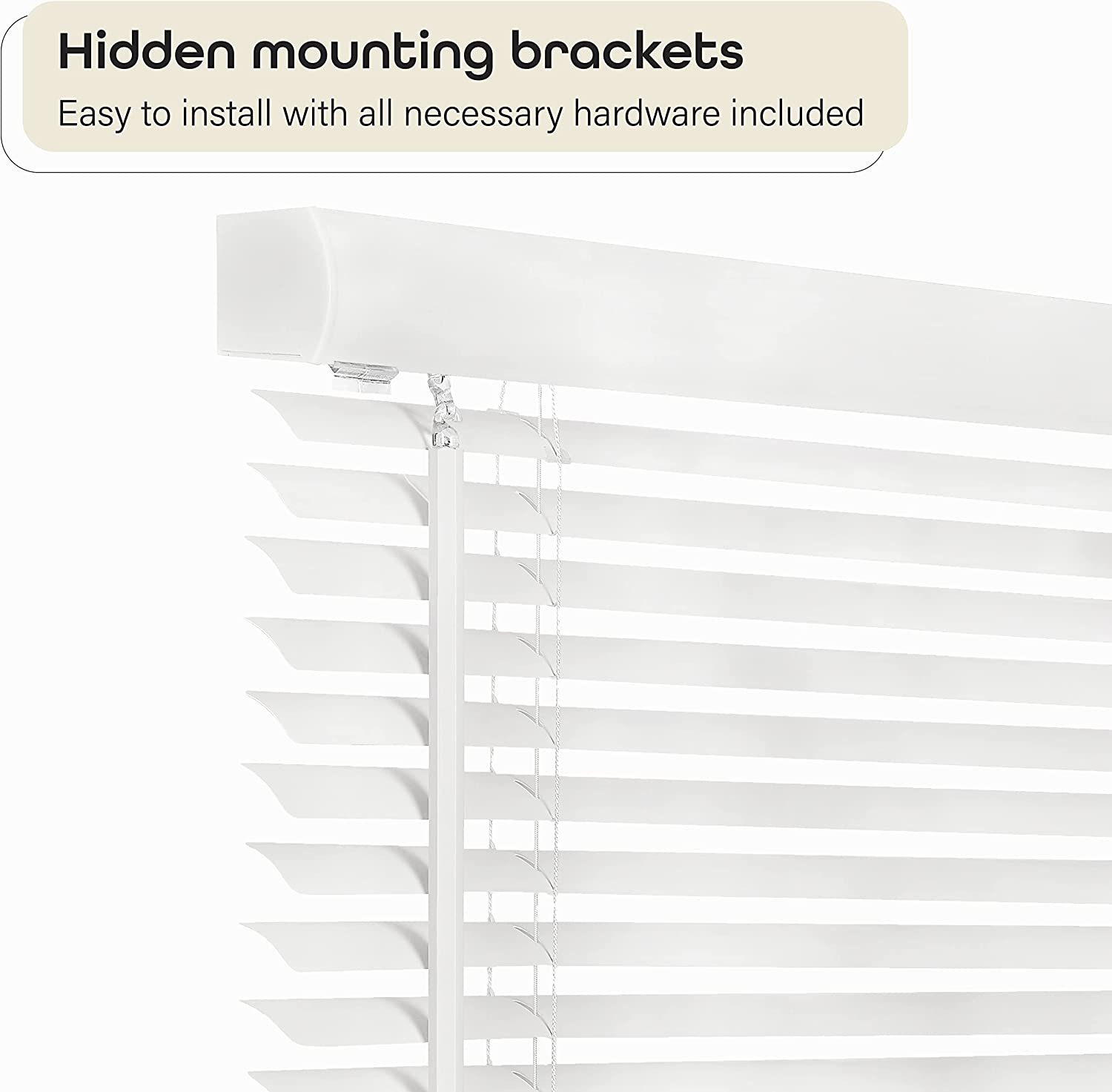 Cordless Light Filtering Mini Blind - 35 Inch Length, 48 Inch Height, 1" Slat Size - Pearl White - Cordless GII Morningstar Horizontal Windows Blinds for Interior by Achim Home Decor