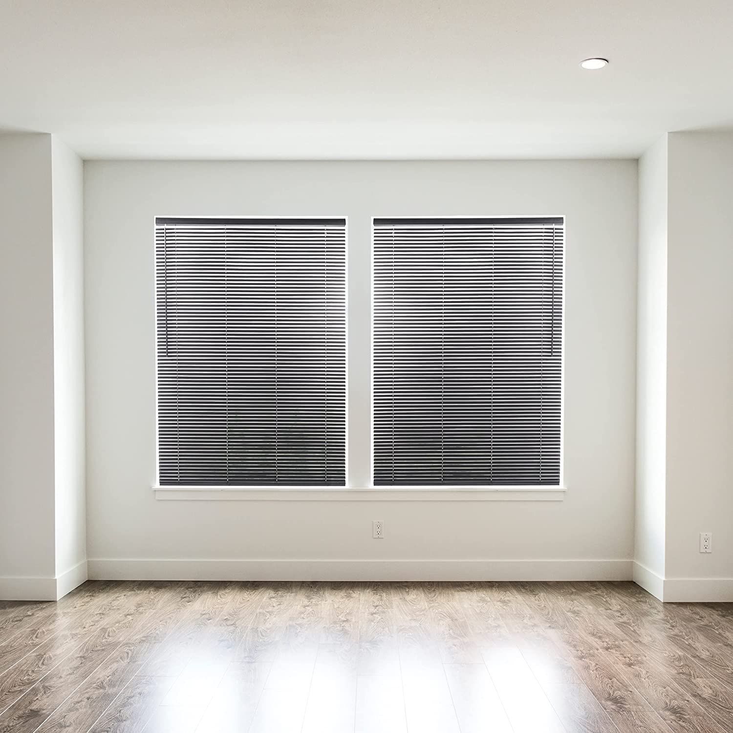 Cordless Light Filtering Mini Blind - 35 Inch Length, 48 Inch Height, 1" Slat Size - Pearl White - Cordless GII Morningstar Horizontal Windows Blinds for Interior by Achim Home Decor