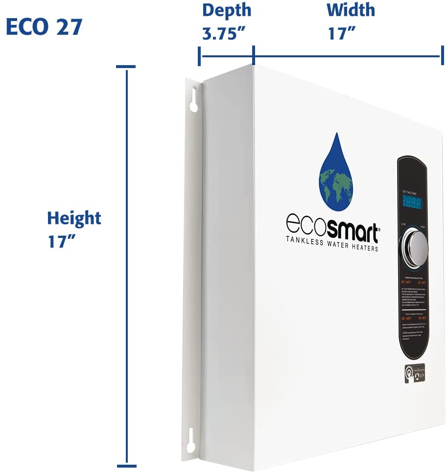 EcoSmart ECO 27 Tankless Water Heater, Electric, 27-kW - Quantity 1