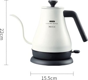 Electric Kettles for Boiling Water 1. 2L Gooseneck Electric Kettle Tea Coffee Thermo Pot Appliances Kitchen Smart Quick Heating Boiling for Coffee and Tea (Color : Black)