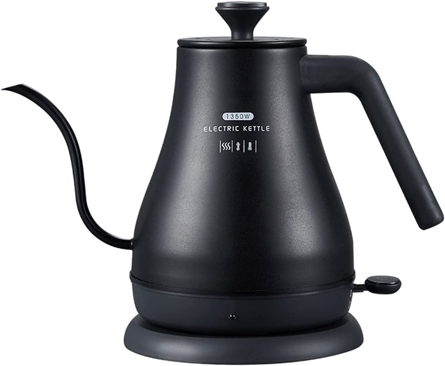 Electric Kettles for Boiling Water 1. 2L Gooseneck Electric Kettle Tea Coffee Thermo Pot Appliances Kitchen Smart Quick Heating Boiling for Coffee and Tea (Color : Black)
