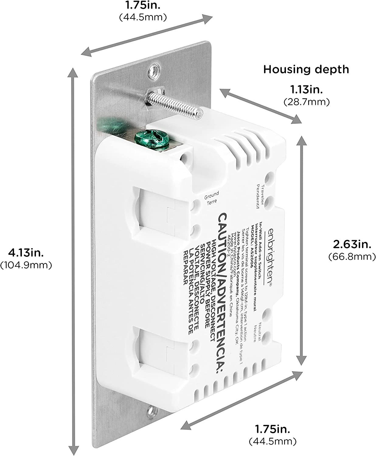 Enbrighten Add-On Switch QuickFit and SimpleWire, In-Wall Toggle, Z-Wave ZigBee Wireless Smart Lighting Controls, NOT A STANDALONE Switch, 46200