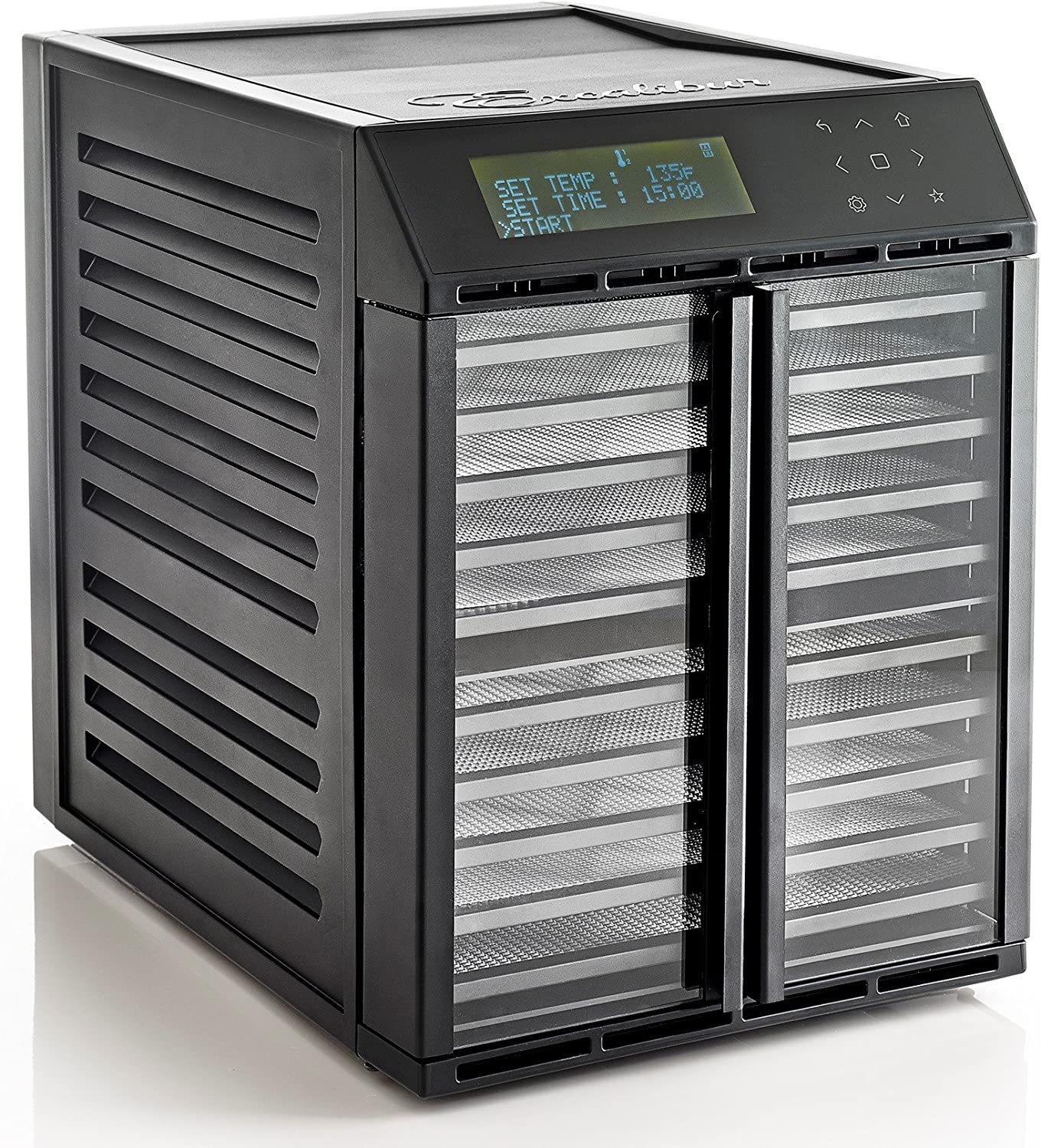 Excalibur RES10 Food Dehydrator Electric with Programmable Smart Digital Controller Features Two Drying Zones with Adjustable Time and Temperatures, Save up to 30 Recipes, 10-Tray, Black