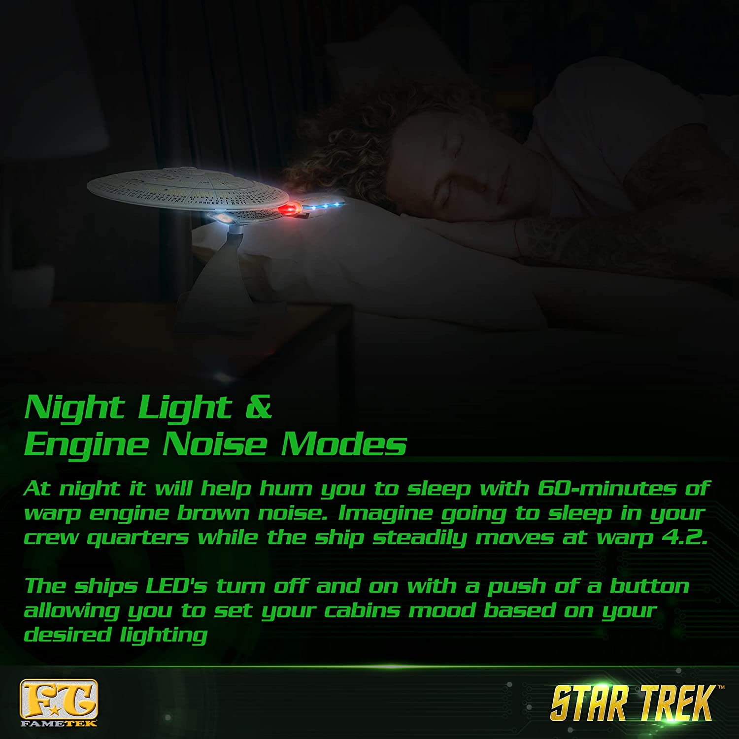 FAMETEK Star Trek Borg Cube Bluetooth Speaker with Green Illumination, Sound Effects & Borg Quotes