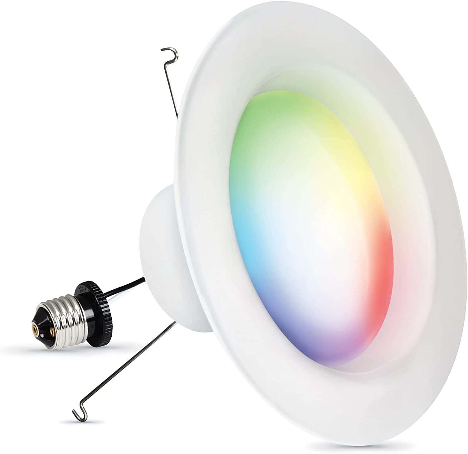 Feit Electric LEDR6/RGBW/AG 75 Watt Equivalent 2.4GHz WiFi Color Changing and Tunable White, Dimmable, No Hub Needed, Alexa or Google Assistant RGBW Multicolor LED Smart Downlight, 6 Inch Recessed