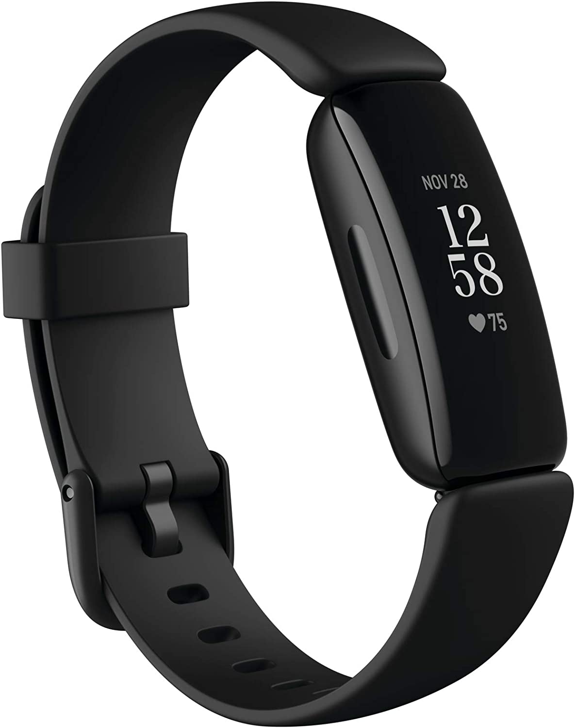 Fitbit Inspire 2 Health & Fitness Tracker with a Free 1-Year Premium Trial, 24/7 Heart Rate, Lunar White, One Size (S & L Bands Included)