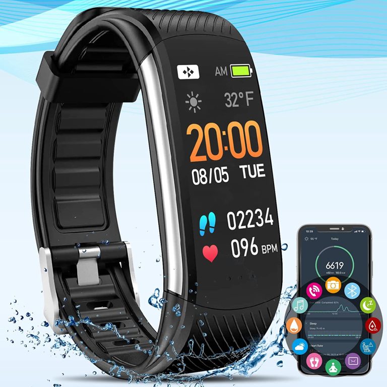 Fitness Tracker,Smart Watch with Heart Rate Blood Pressure Body Temperature&Sleep Monitor IP67 Waterproof Fitness Watch Step Calorie Counter Pedometer Health Watch for Android iOS Phones Men Women