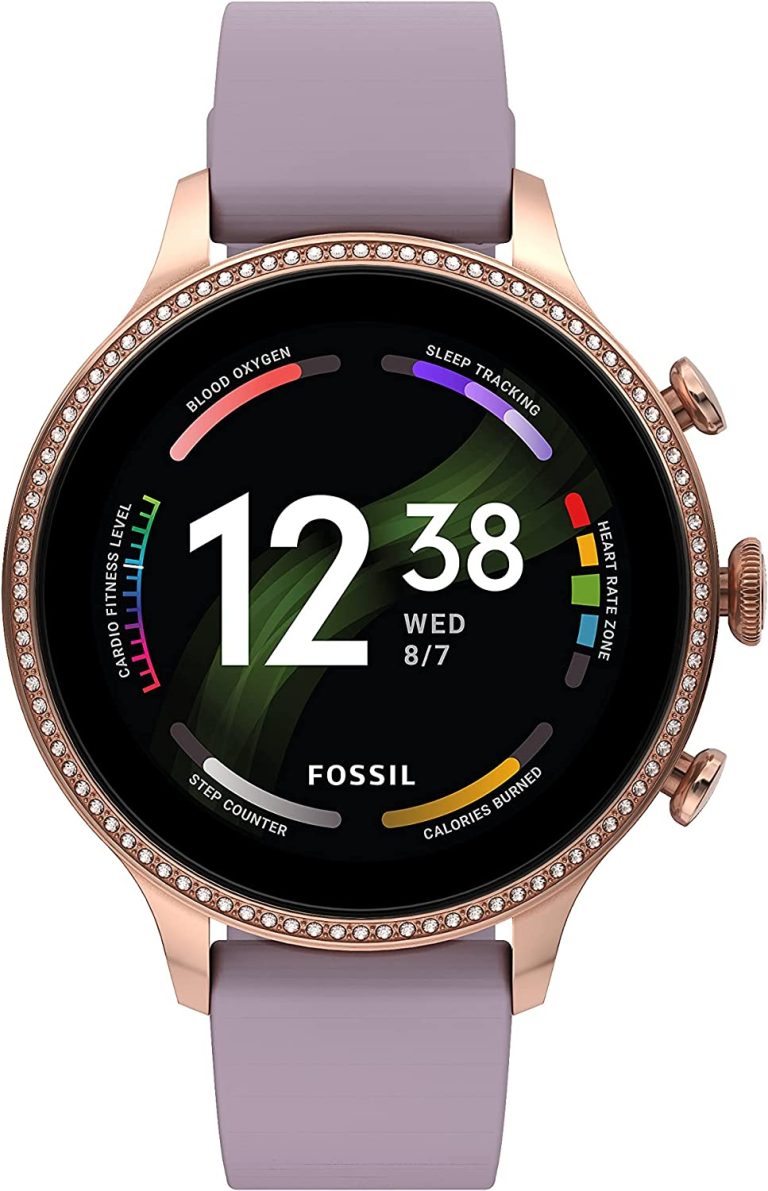 Fossil Women's Gen 6 42mm Touchscreen Smart Watch with Alexa Built-In, Fitness Tracker, Sleep Tracker, Heart Rate Monitor, GPS, Speaker, Music Control, Smartphone Notifications