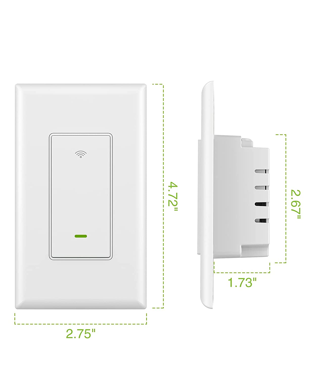 GHome Smart 3 Way Smart Switch with Sunrise Sunset Feature, 2.4GHz Remote Control, 3-Way Installation, FCC Listed (4-Pack), White