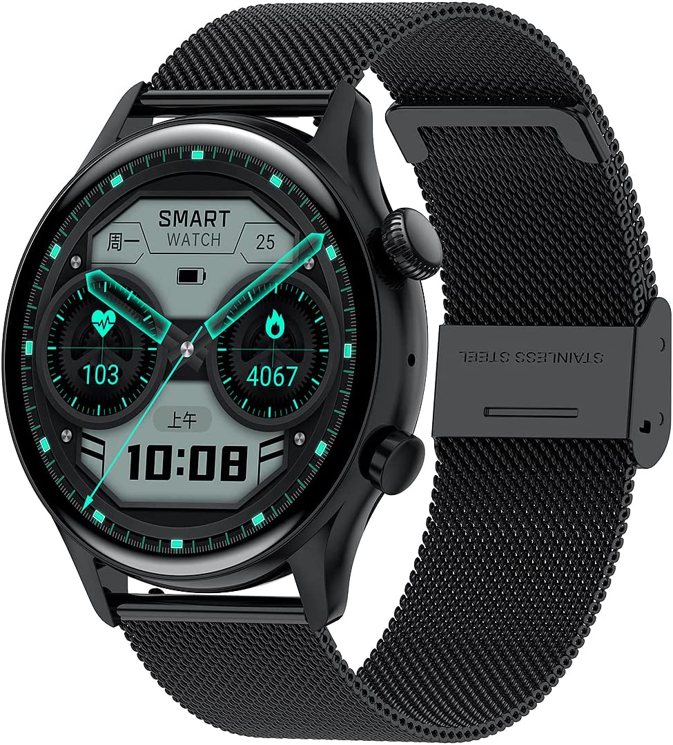 HANDA HK8 Pro Smart Watch for Men Women, Fitness Tracker Smartwatch with Always-on AMOLED Screen Heart Rate Sleep Monitor Pedometer Bluetooth Call IP68 Waterproof Activity Tracker (Silver), 1.36 inch