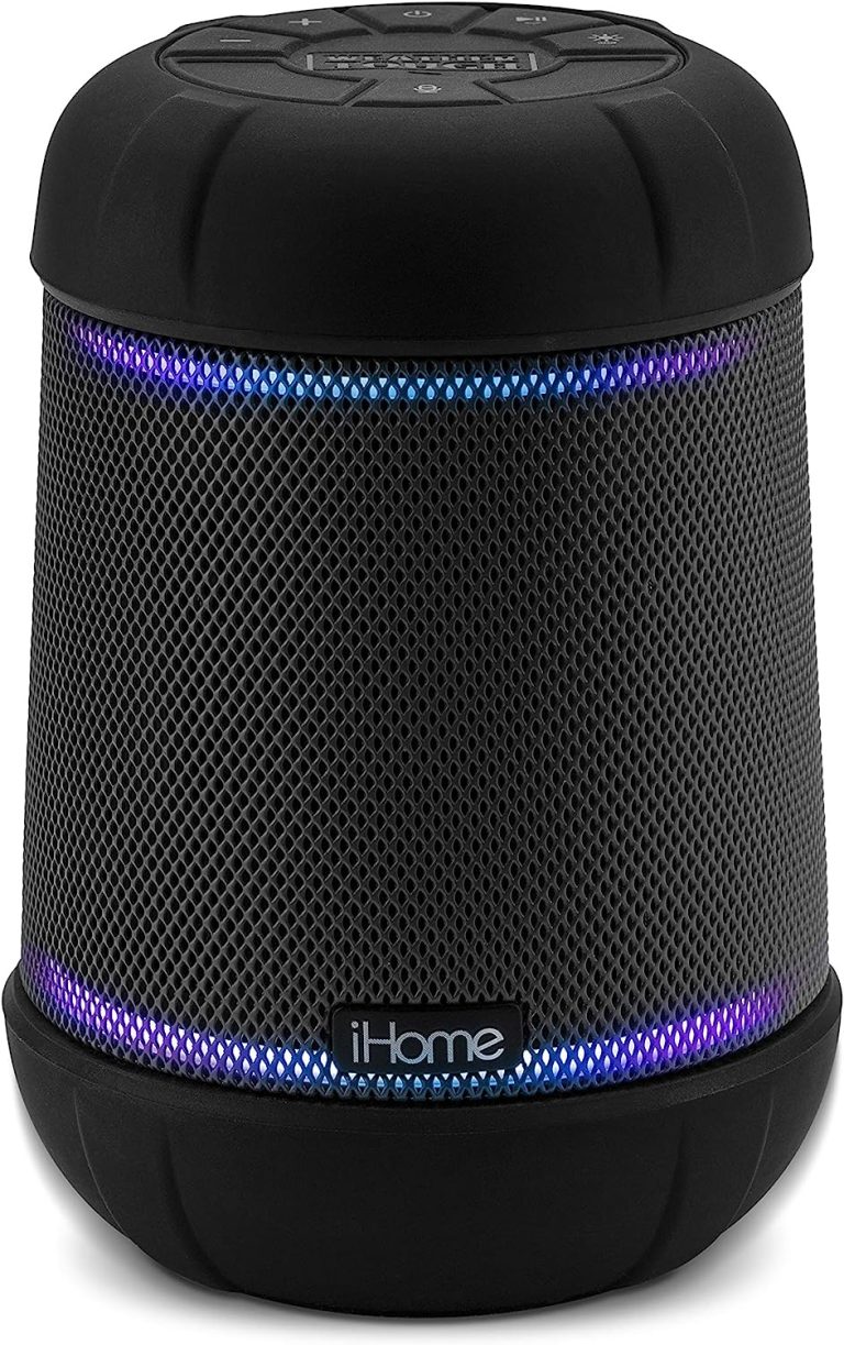 iHome iBT158 Smart Bluetooth Speaker – With Alexa Built-In and Color Changing LED Lights – Perfect Portable Audio Device for Parties, Outdoors, and Other Events