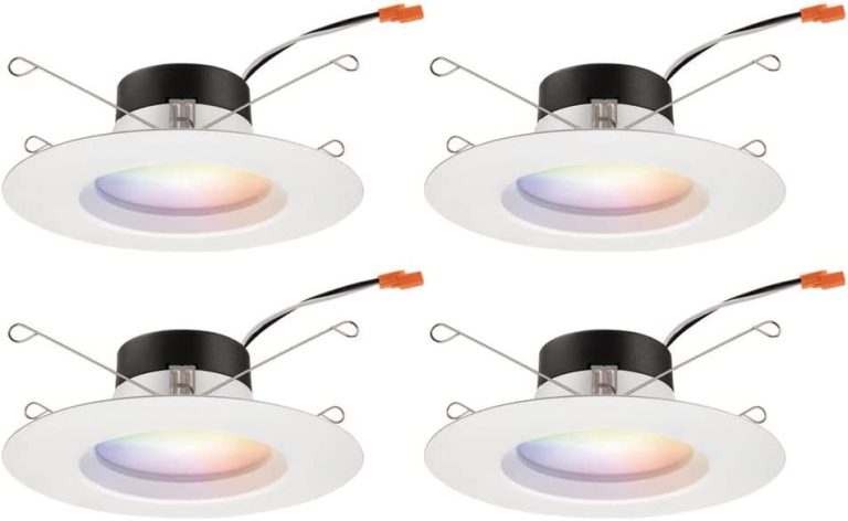 Juno RB56SC RGBW MW CP4 M2 RetroBasics Retrofit Smart LED Downlight, Switchable 2700K – 5000K, RGBW Color Changing, Matte White, 5 to 6 Inch, 4 Pack