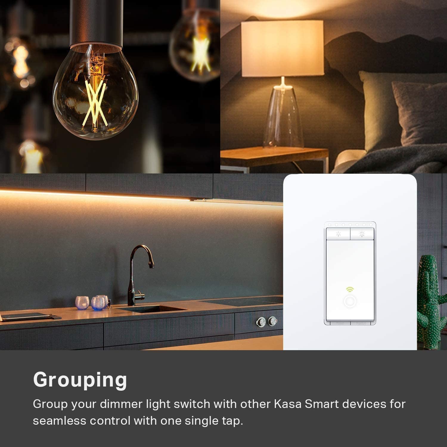 Kasa Apple HomeKit Smart Dimmer Switch KS220P3, Single Pole, Neutral Wire Required, 2.4GHz Wi-Fi Light Switch Works with Siri, Alexa and Google Home, UL Certified, No Hub Required, White, 3-Pack