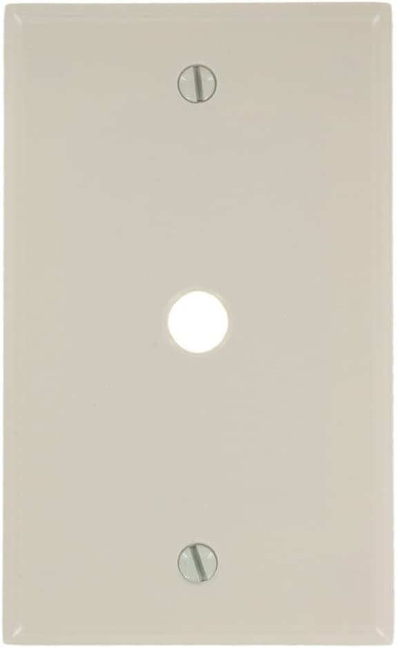 Leviton 78013 1-Gang .406 Inch Hole Device Telephone/Cable Wallplate, Standard Size, Thermoset, Box Mount, Light Almond