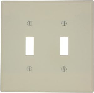 Leviton 80509-W 2-Gang Toggle Device Switch Wallplate, Midway Size, White