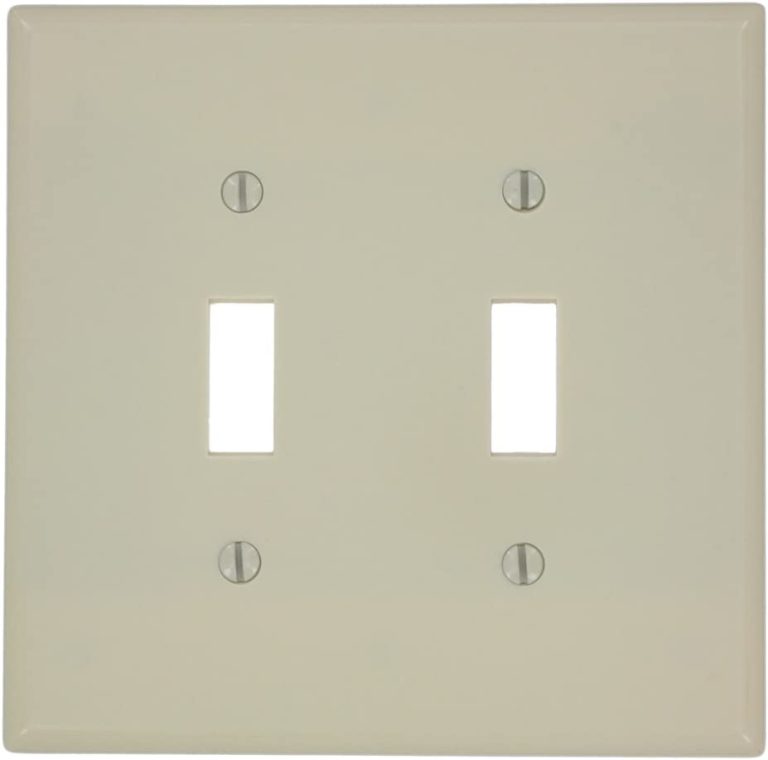 Leviton 80509-W 2-Gang Toggle Device Switch Wallplate, Midway Size, White