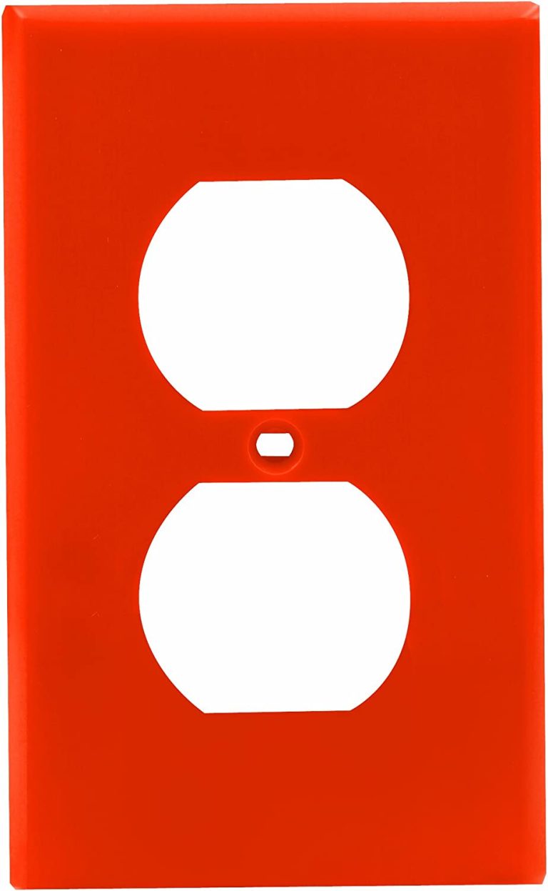 Leviton 80703-ORG 1-Gang Duplex Device Receptacle Wallplate, Standard Size, Orange