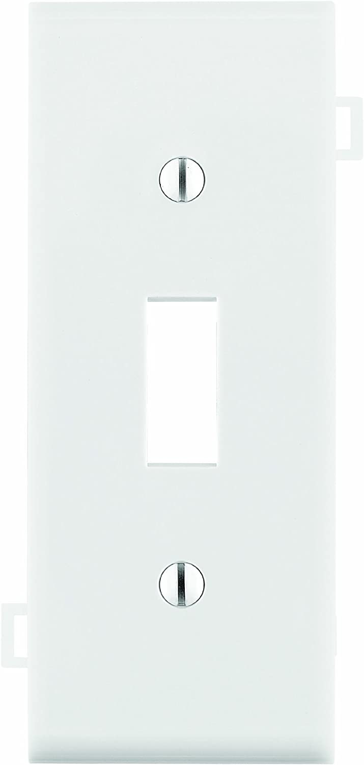 Leviton PSC1-W 1-Gang Toggle Device Switch Wallplate, Sectional, Thermoplastic Nylon, Device Mount, Center Panel, White
