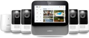 Lorex Smart Home Security Center with 2K Battery Operated Cameras and Range Extender