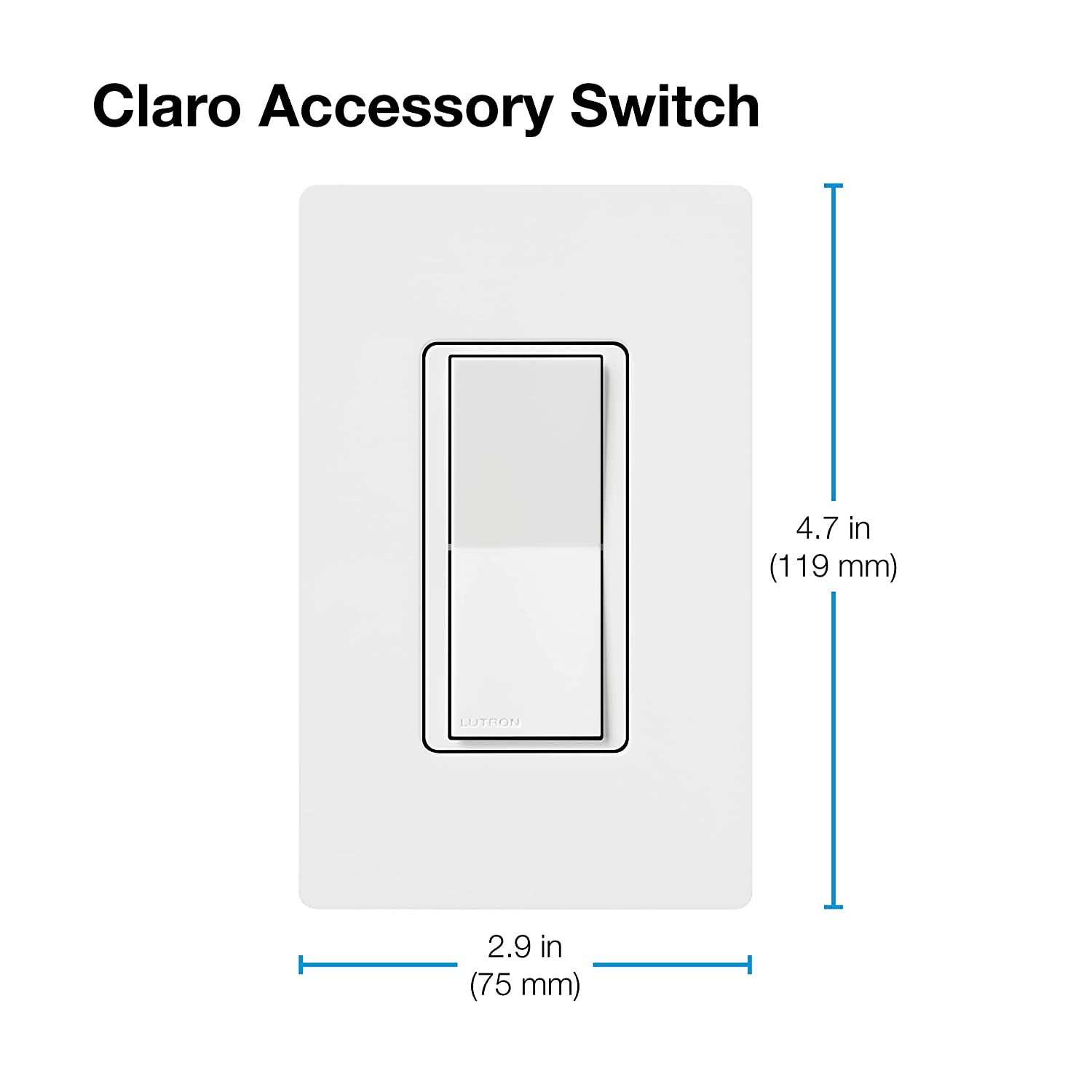 Lutron Claro Smart Accessory Switch, only for use with Diva Smart Dimmer Switch/Claro Smart Switch | DVRF-AS-WH | White